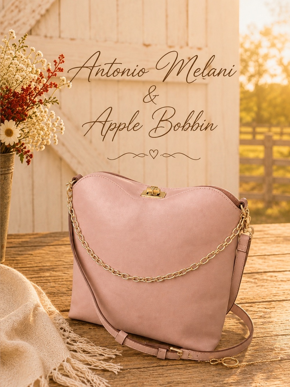 Antonio Melani Blush Pink Leather Shoulder / Crossbody